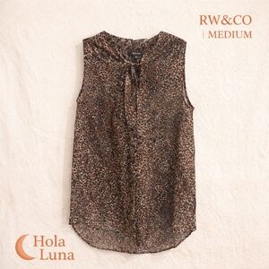 RW&CO LEOPARD PRINT BLOUSE